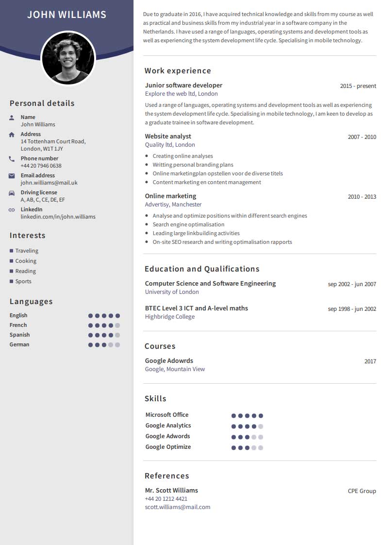 Δωρεάν Παράδειγμα Βιογραφικού Δωρεάν Παράδειγμα Βιογραφικού